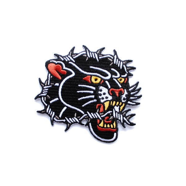 Barbed Wire Tattoo Black Panther Fer Brodé sur Patch Ash Prix Coudre Sur Badge Tattoo Design Art