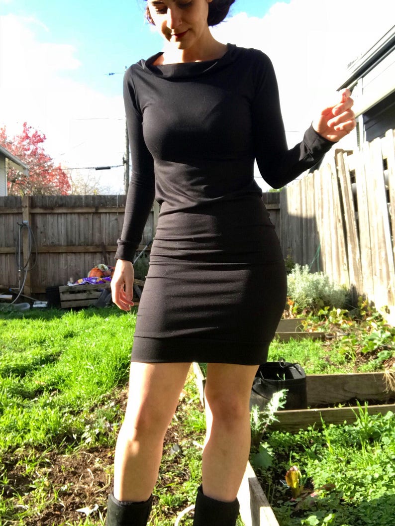 cowl neck tunic dress