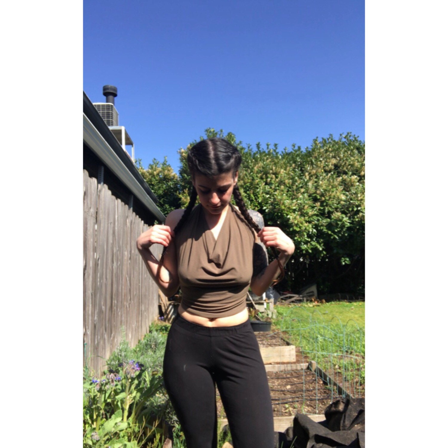 Eco Friendly Bamboo Halter Crop Top - (raw edged) -Shipping included!