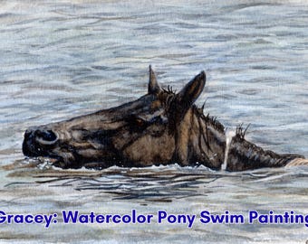 Chincoteague Pony Swim Original Painting: Gracey