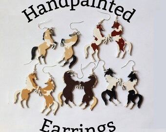 Chincoteague Pony Earrings Handpainted