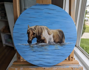 Chincoteague Pony ORIGINAL Painting: Prince at the Pony Swim