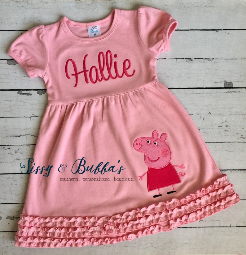 New PEPPA PIG AND HER FRIENDS APPLIQUE DRESS