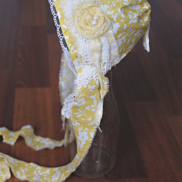 Yellow newborn bonnet