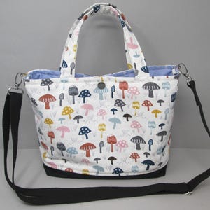 Pilz Cross Body Handtasche Tote Handgefertigte Leinwand Baumwolle Hippy Natur Boho weich leicht gequiltet