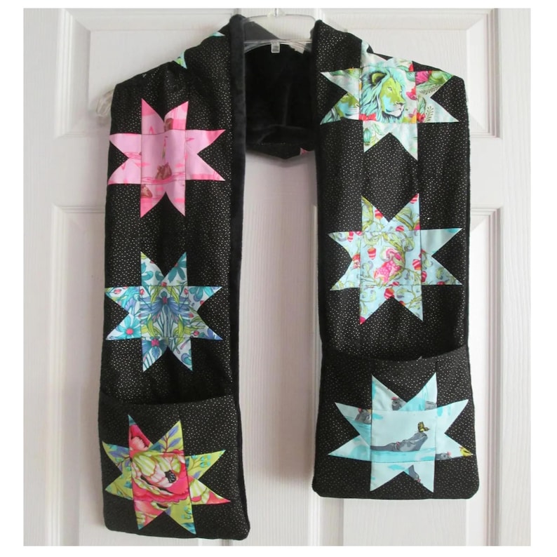 Scarf PDF Sewing Pattern Hand Pockets Hidden Secure Zipper Slip Pocket ...