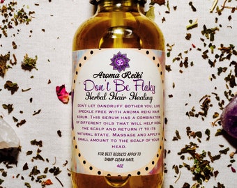 Don't Be Flakey Hair oil- Dry Scalp, All Natural, Hair health, Natural Beauty, Thick Hair, Essential oil, Herbs, Reiki charged