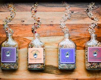 Sacred Herbal Bath Salts- Lavender, Rose, Balance, Wild Flower, Organic herbs, Gift, Calming, All Natural, Reiki charged, Healing