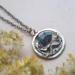 Mermaid Necklace, Mermaid Jewelry, Girls Mermaid Necklace, Magical Mermaid Necklace, Small Mermaid Pendant, Mermaid Gemstone Jewelry