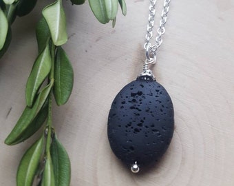 Essential Oil Necklace, Lava Diffuser Necklace, Oil Diffuser Jewelry, Lava Stone Jewelry, Lava Stone Necklace, Cute Aromatherapy Necklace