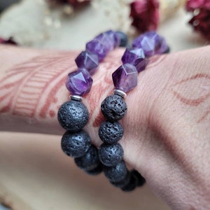 Amethyst Crystal Essential Oil Bracelet, Amethyst Stone Diffuser Bracelet, Amethyst Jewelry, Amethyst Healing Stone Gift, Aromatherapy Gift