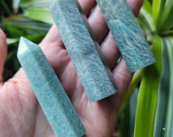 Amazonite Stone Tower, Healing Crystal Tower for Peace and Calm, Aqua Stone Crystal Carving, Gree Teal Amazonite Healing Crystal Point Gift