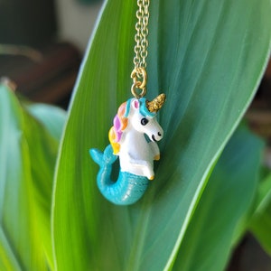 Mermicorn Necklace, Cute Unicorn Mermaid Necklace, Girls Unicorn Jewelry, Unicorn gift, Magical Unicorn Necklace, Cute Unicorn Gift image 2