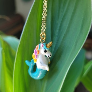 Mermicorn Necklace, Cute Unicorn Mermaid Necklace, Girls Unicorn Jewelry, Unicorn gift, Magical Unicorn Necklace, Cute Unicorn Gift image 1