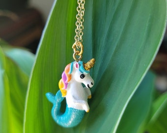 Mermicorn Necklace, Cute Unicorn Mermaid Necklace, Girls Unicorn Jewelry, Unicorn gift, Magical Unicorn Necklace, Cute Unicorn Gift