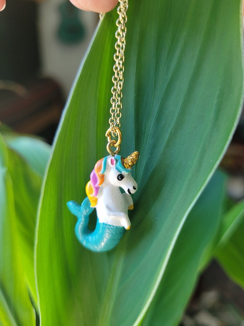 Mermicorn Necklace, Cute Unicorn Mermaid Necklace, Girls Unicorn Jewelry, Unicorn gift, Magical Unicorn Necklace, Cute Unicorn Gift image 1