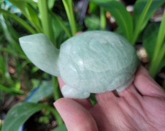 Amazonite Crystal Turtle, Turtle Crystal, Carving, Amazonite Stone Turtle Gift, Healing Turtle Crystal, Aqua Green Turtle Stone