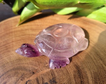 Purple Fluorite Crystal Turtle, Turtle Crystal, Carving, Fluorite Stone Turtle Gift, Healing Turtle Crystal, Purple Turtle Stone