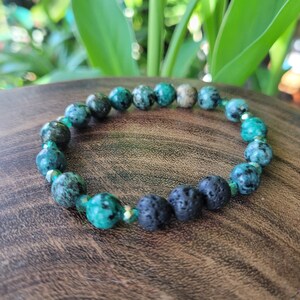 African Turquoise Essential Oil Bracelet, Green Stone Diffuser Bracelet, African Turquoise, Green Healing Stone Gift, Aromatherapy Gift image 6