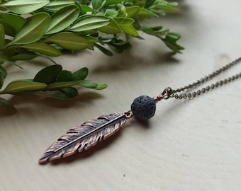 Diffuser Necklace, essential oil Necklace, Cute Feather Diffuser Jewelry, aromatherapy Jewelry, Aromatherapy Necklace, Boho Feather Necklace