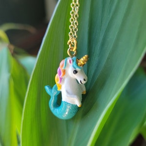 Mermicorn Necklace, Cute Unicorn Mermaid Necklace, Girls Unicorn Jewelry, Unicorn gift, Magical Unicorn Necklace, Cute Unicorn Gift image 3