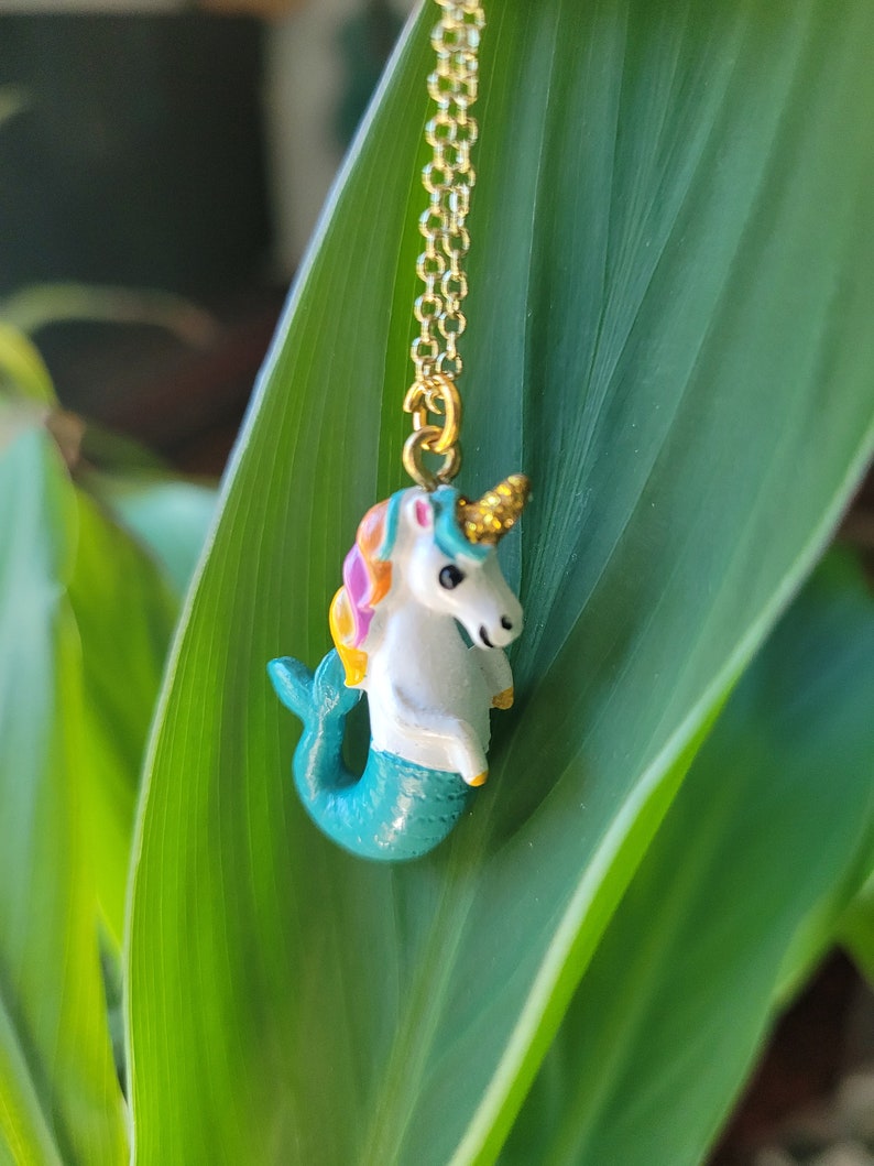 Mermicorn Necklace, Cute Unicorn Mermaid Necklace, Girls Unicorn Jewelry, Unicorn gift, Magical Unicorn Necklace, Cute Unicorn Gift image 3