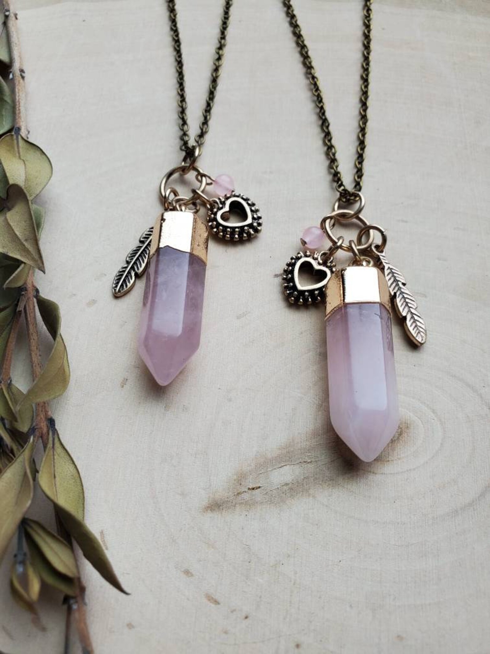 Rose quartz pendant etsy Clearance