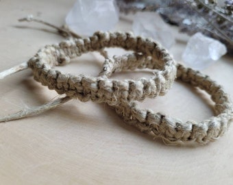 Thick Hemp Bracelet, Natural Hemp Bracelet, Men's Hemp Jewelry, Adjustable Boho Hemp Bracelet, Unisex Hemp Jewelry, Natural Hemp Gift