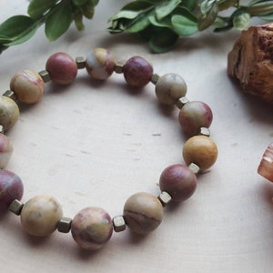 Chinese Jasper Bracelet, Yoga Jewelry, Healing Stone Bracelet, Jasper Stone Jewelry, Earth Tone Jasper Bracelet, Chinese Jasper Jewelry