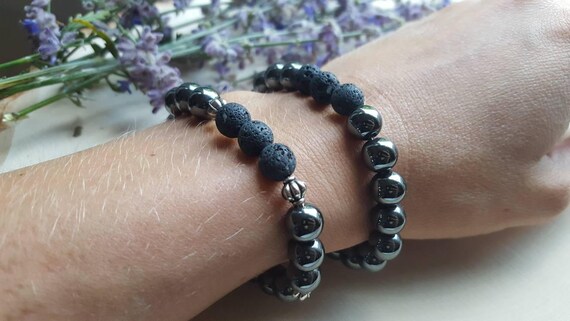 Essential Oil Diffuser Bracelet Aromatherapy Bracelet Hematite Bracelet Hematite Stone Jewelry Hematite Bangle Healing Stone Jewelry