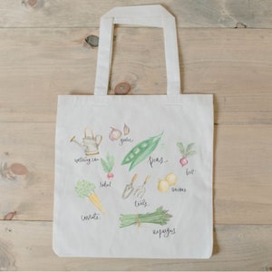 Tote Bag Vegetables Watercolor present, housewarming gift, wedding favor, bridesmaid gift, women's gift image 2