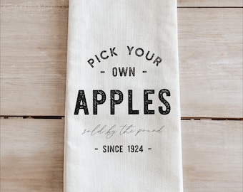 Kitchen Towel - Pick Your Own Apples - housewarming gift, fall decor, kitchen, women's gift, autumn, thanksgiving, seasonal