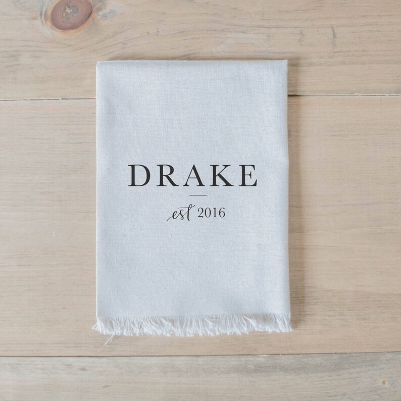 Personalized Napkin Last Name With Line Etsy