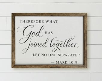 Wooden Frame - Mark 10.9 | Scripture Wall Art, Handcrafted Decor, Housewarming Gift, Eco-Friendly Frame, Inspirational Quote