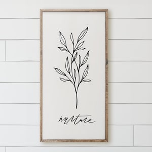 Wood Framed Sign - Nurture Wildflower, rustic home decor, gallery wall, housewarming gift, framed decor, farmhouse style, spring decor