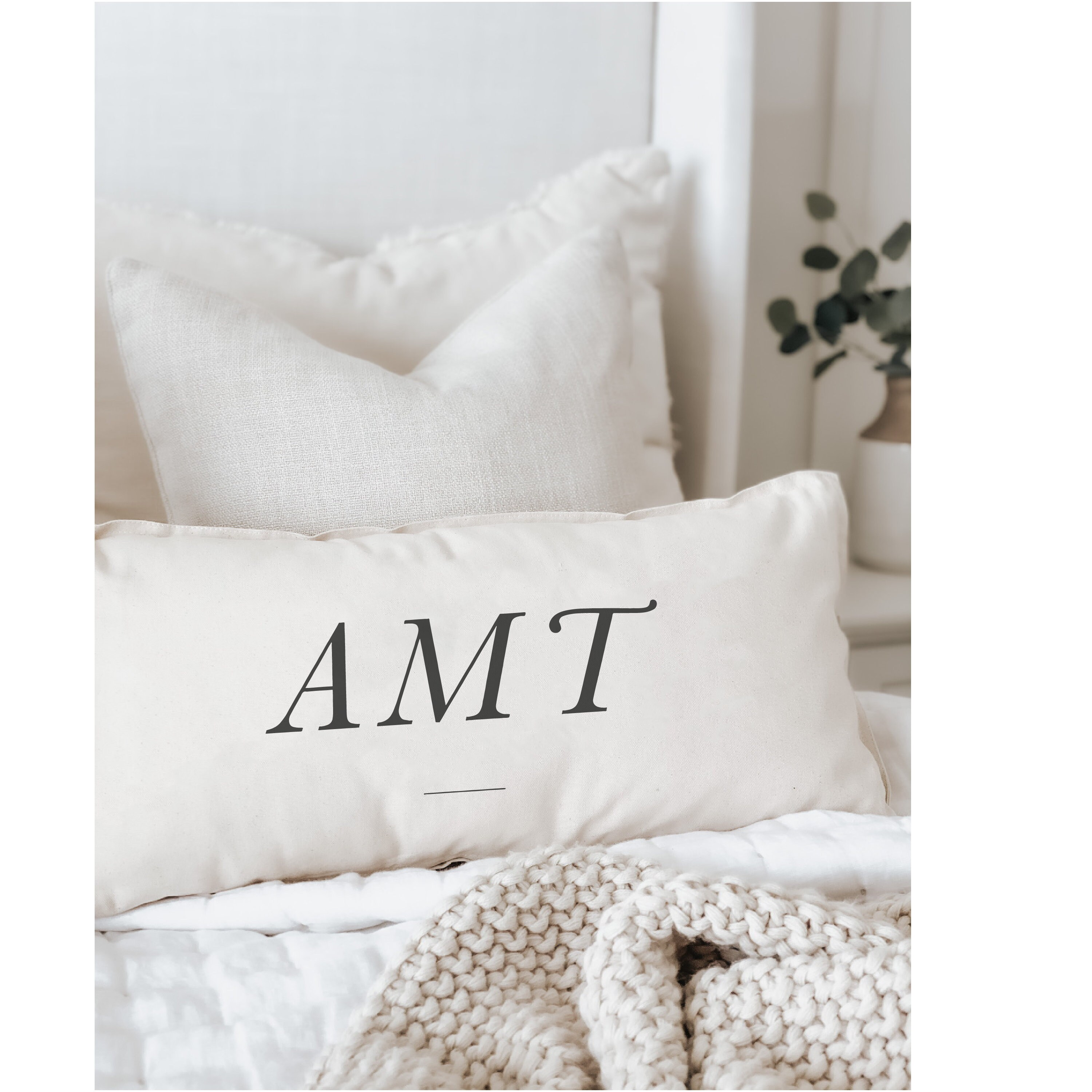 Monogrammed 36 Lumbar Pillow – MonogramsEtc