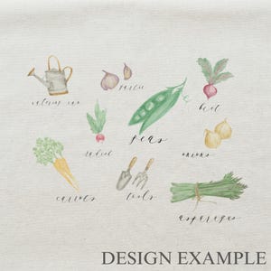 Tote Bags - Vegetables Watercolor | Cozy Home Gift, Girly Decor Gift Ideas, Sentimental Home Decor Gifts, Personalized Girly Gifts immagine 2