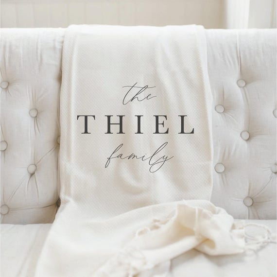 Personalized Throw Blankets - Personalized Calligraphy Family Name | Bridal Shower Gift, Personalized Throw Blanket, Cozy Home Throw