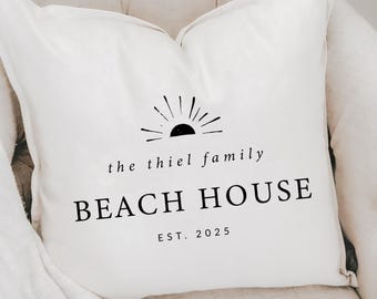 Personalized Throw Pillows - Personalized Beach House | Housewarming Gift, Personalized Throw Pillows, Beach House Cozy Decor