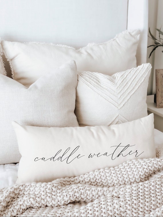 Lumbar Pillow Cuddle Weather Farmhouse Décor, Handmade, 100% Organic  Cotton, Lettered Home Décor, Winter, Housewarming Gift 
