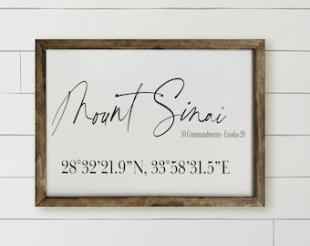 Wooden Frame - Mount Sinai | Scripture Wall Art, Handcrafted Decor, Eco-Friendly Gift, Home Gallery Frame, Inspirational Design