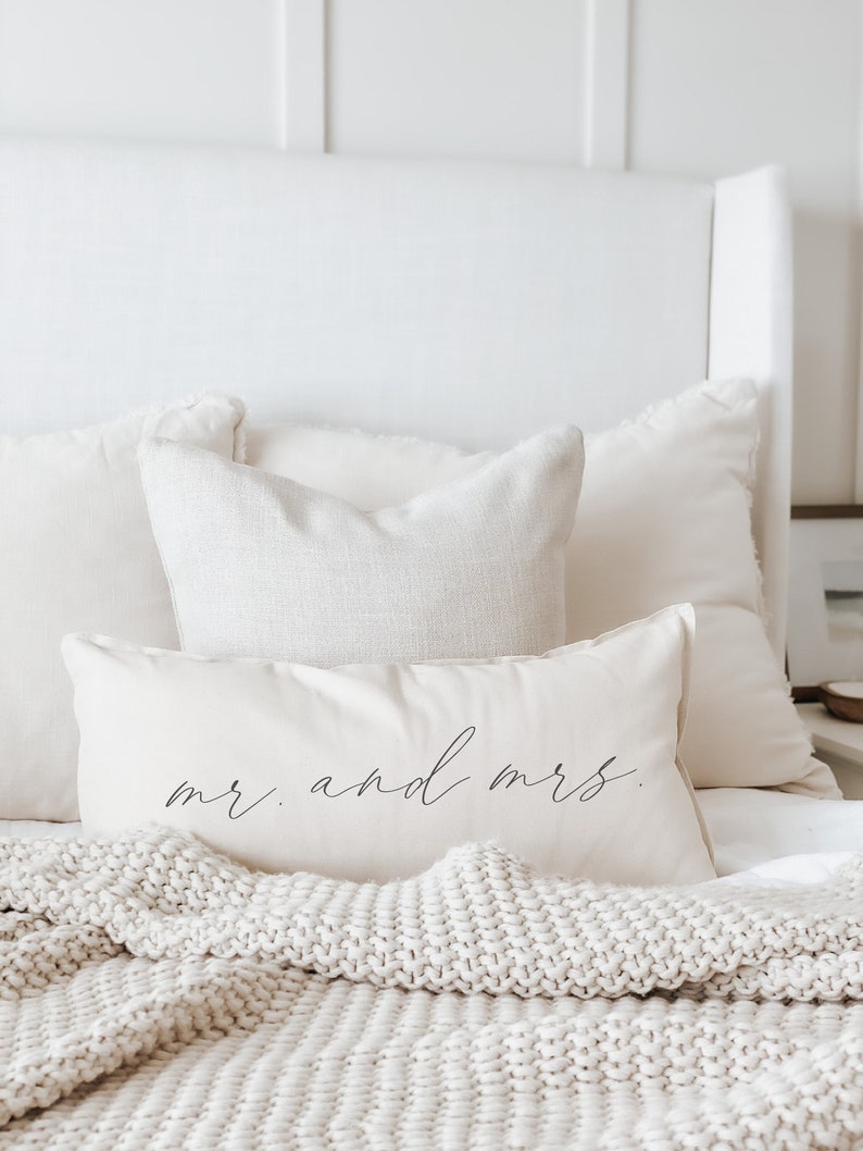 Mr & Mrs Pillow Cover, Engagement Gift, Wedding Gift, Modern Farmhouse, Mr and Mr, Mrs and Mrs, Personalized Gift, Linen, Farmhouse Pillow