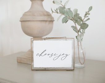 Calligraphy Print - Choose Joy - Horizontal