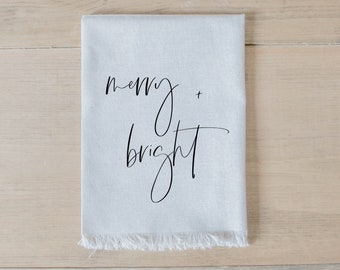 Weihnachten Serviette - Merry and Bright, Geschenk, Einweihungsgeschenk, Geschirr, Gedeck, gedeckt den Tisch, Leinenserviette, Weihnachtsgeschirr