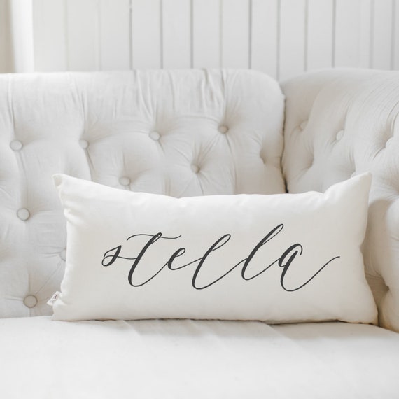 Lumbar Pillow Personalized Calligraphy Monogrammed Lumbar Pillow Cover | Etsy