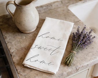 Tea Towel - Home Sweet Home | Housewarming Gift, Tea Towel Gift, Kitchen Towel Gift, Home Sweet Home Tea Towel, Sentimental Tea Towel