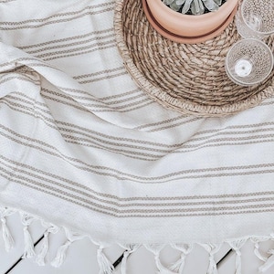 Oversized Picnic Blanket | Outdoor Picnic Essential, Neutral Home Decor, Housewarming Gift afbeelding 3
