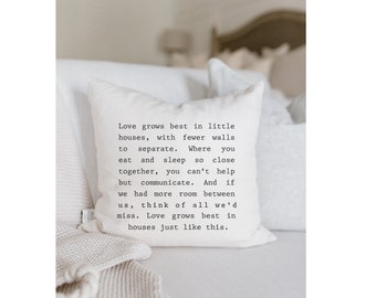 Throw Pillow - Love Grows - Vintage Farmhouse, home décor, wedding gift, engagement present, housewarming gift, cushion cover, throw pillow