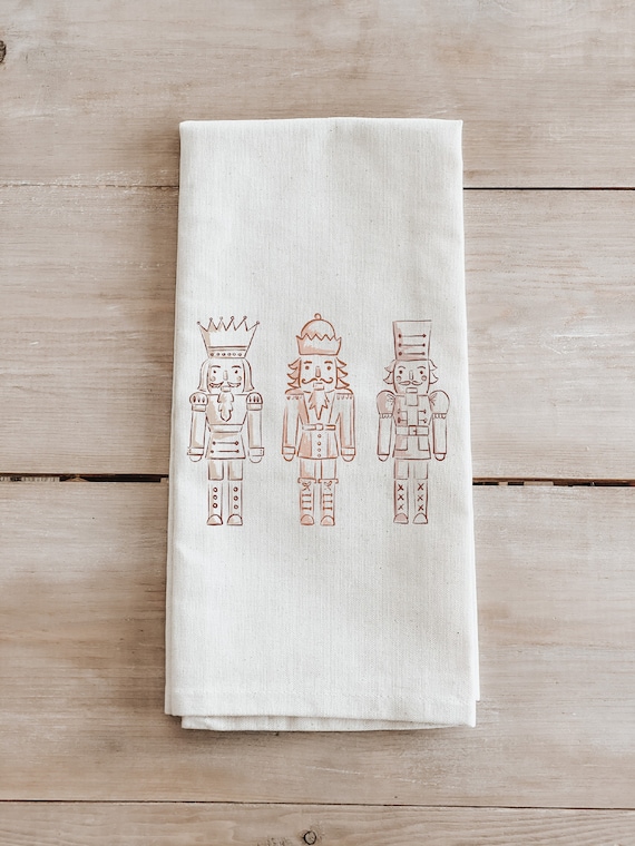 Christmas Tea Towel Nutcracker, Handmade in USA, Holiday Kitchen Towel,  Festive Dish Towel, Seasonal Kitchen Linen, Kitchen Decor 