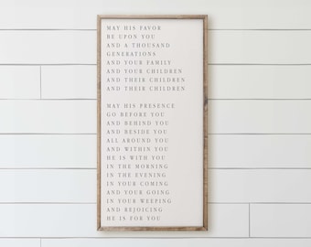 Wooden Frames - May His Favor Be Upon You | Housewarming Gift, Wooden Frames Gift, Sentimental Home Decor, Cozy Home Gift, Gift For Mom